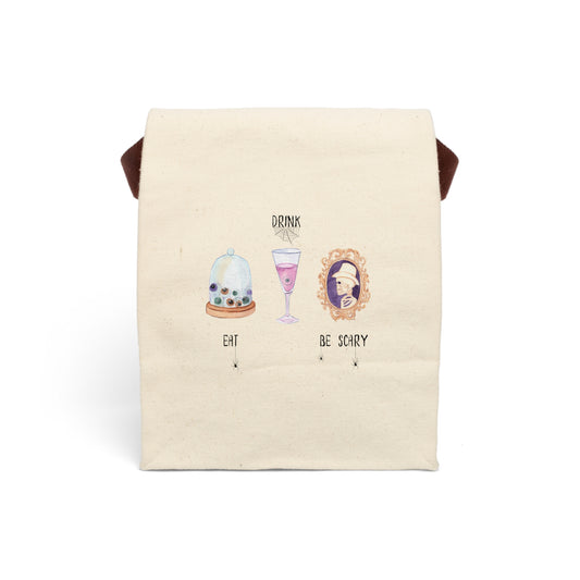 Eat, Drink, & Be Scary Canvas Lunch Bag