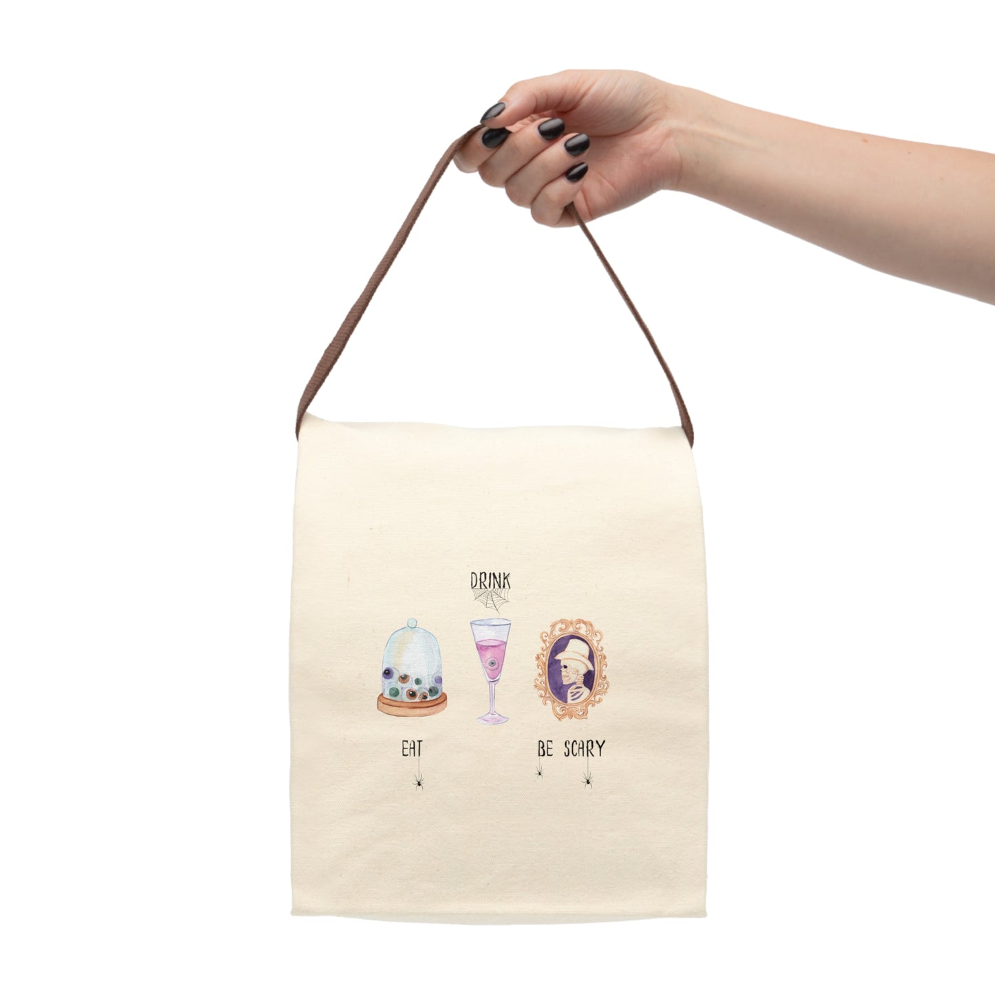 Eat, Drink, & Be Scary Canvas Lunch Bag